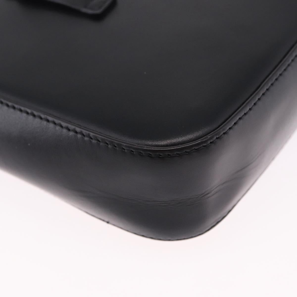 CARTIER C de Cartier Shoulder Bag Leather Black Gold Auth 196644V