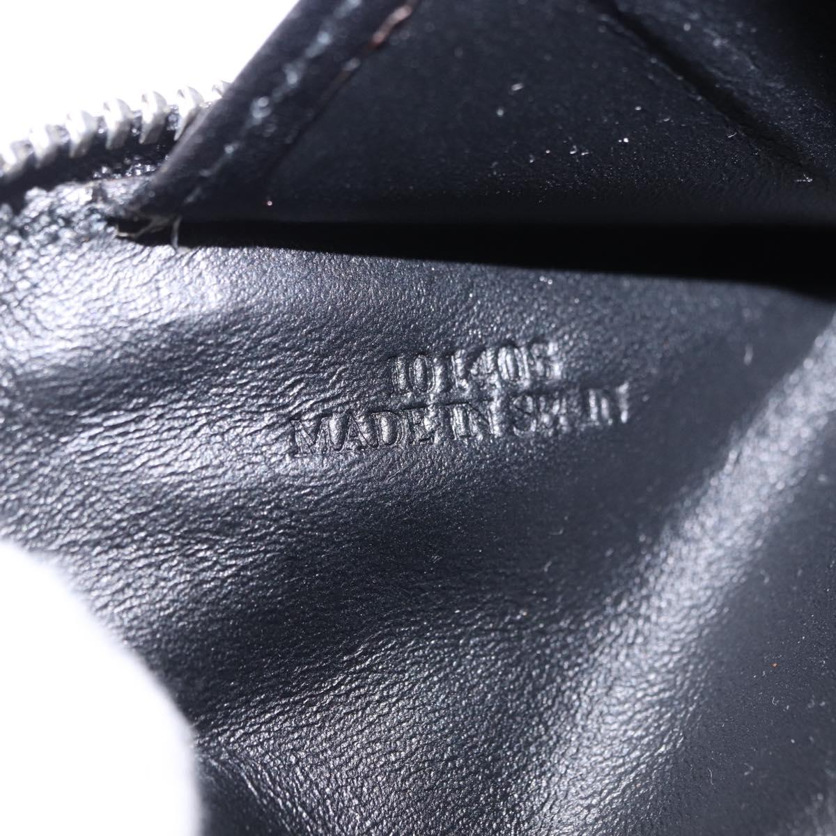 LOEWE Anagram Coin Purse Leather Black Silver Auth 196648M