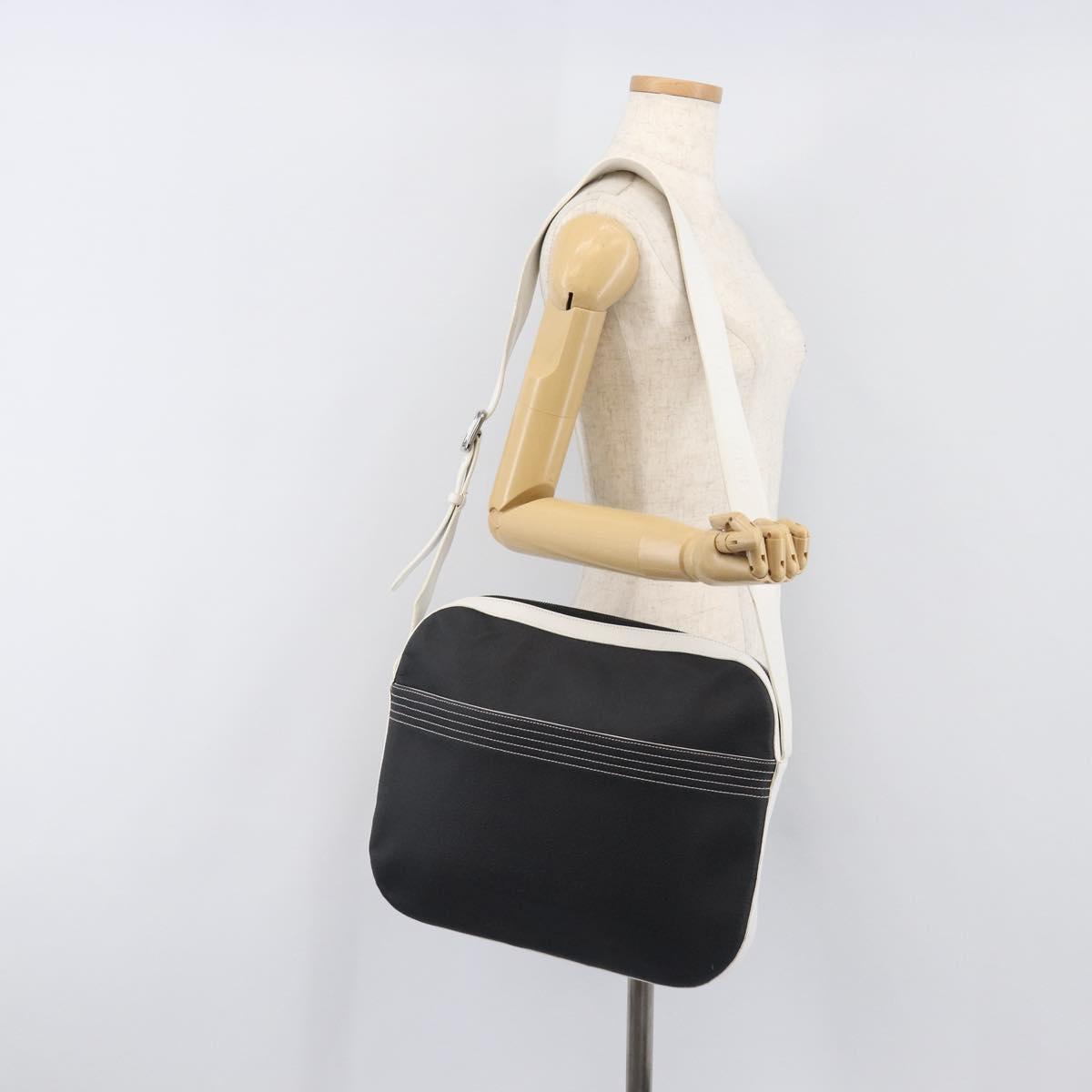 LOEWE Shoulder Bag PVC Leather Black Silver Auth 196654