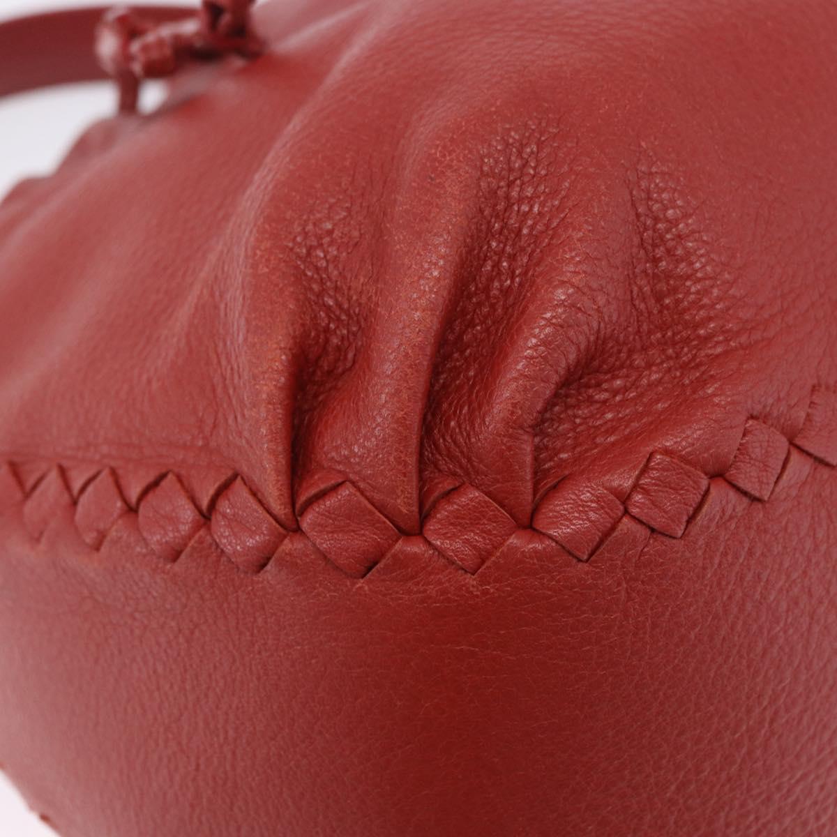 BOTTEGA VENETA INTRECCIATO Hand Bag Leather outlet Red Auth 196655V