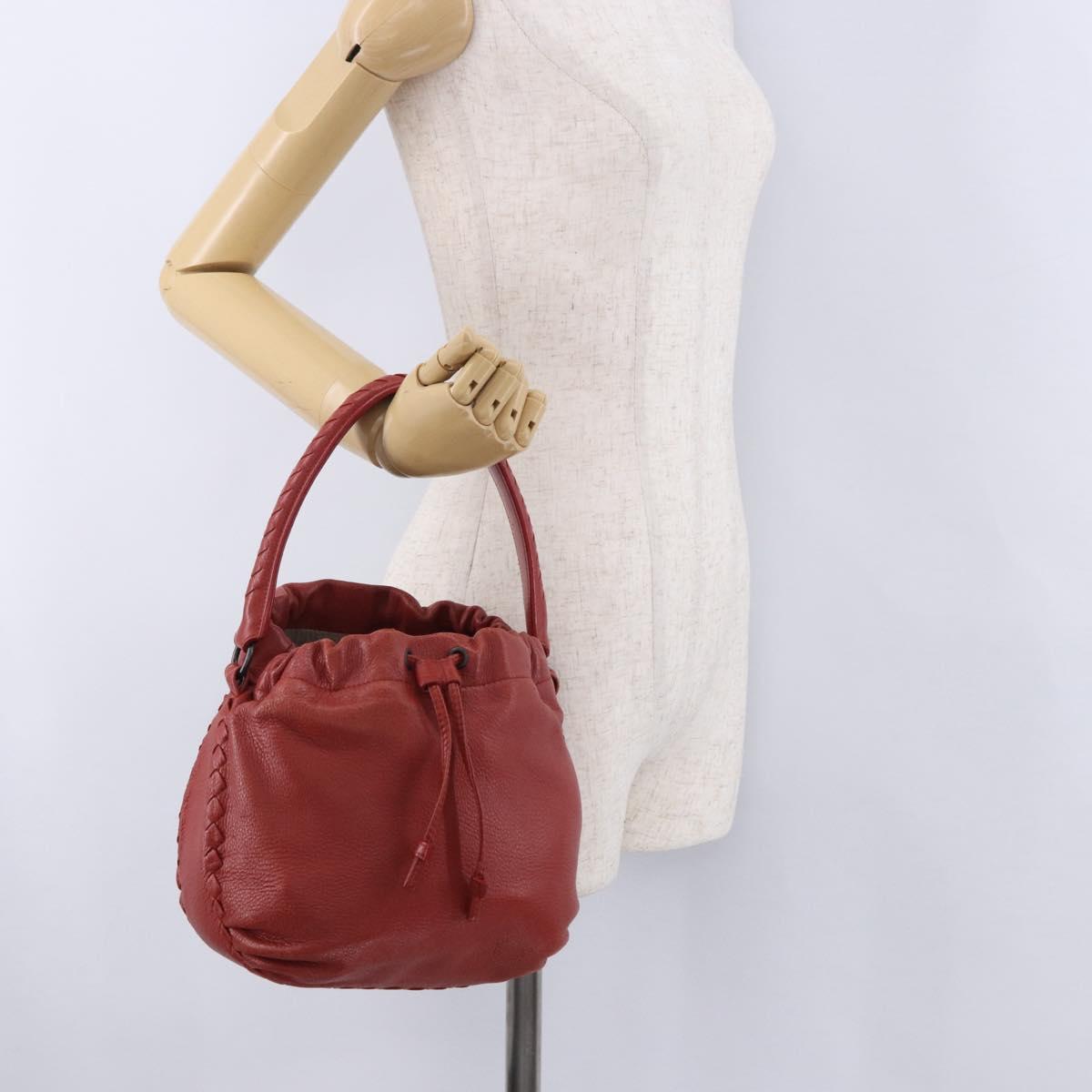 BOTTEGA VENETA INTRECCIATO Hand Bag Leather outlet Red Auth 196655V