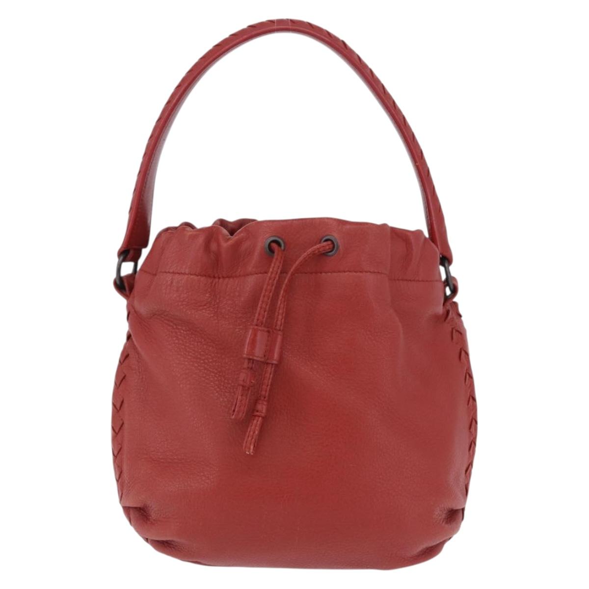 BOTTEGA VENETA INTRECCIATO Hand Bag Leather outlet Red Auth 196655V