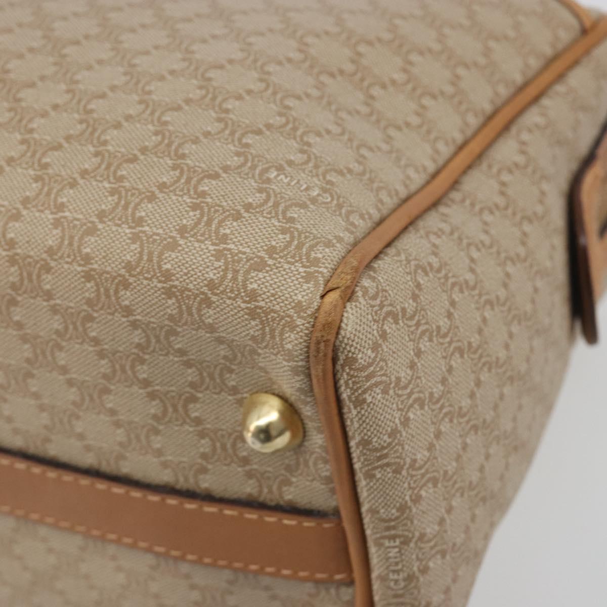 CELINE Macadam Canvas Hand Bag PVC Beige Gold Auth 196656A