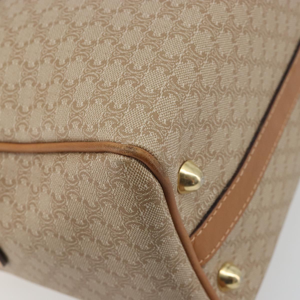 CELINE Macadam Canvas Hand Bag PVC Beige Gold Auth 196656A