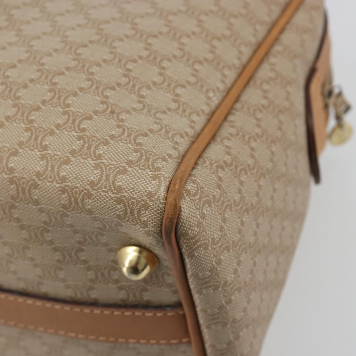 CELINE Macadam Canvas Hand Bag PVC Beige Gold Auth 196656A