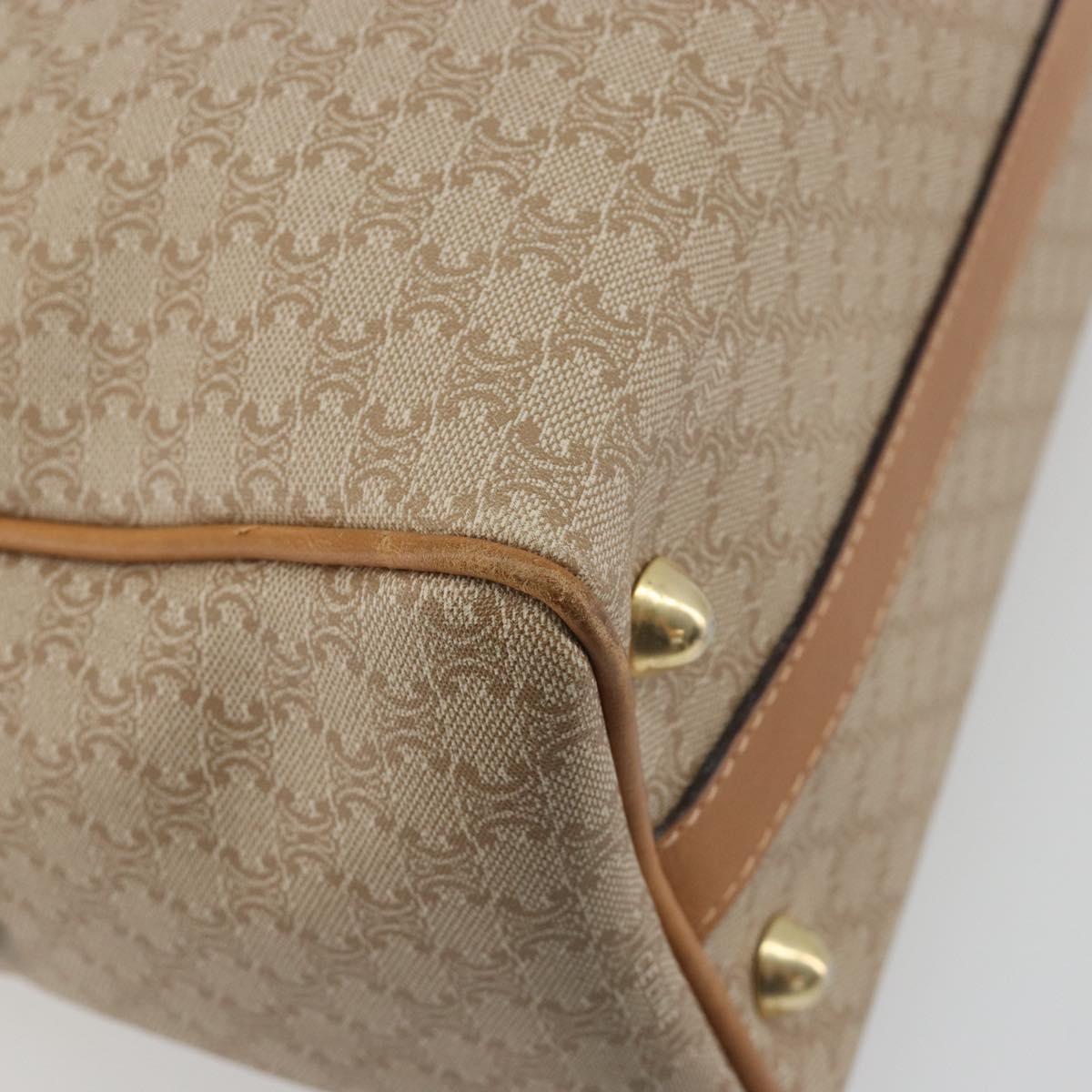 CELINE Macadam Canvas Hand Bag PVC Beige Gold Auth 196656A