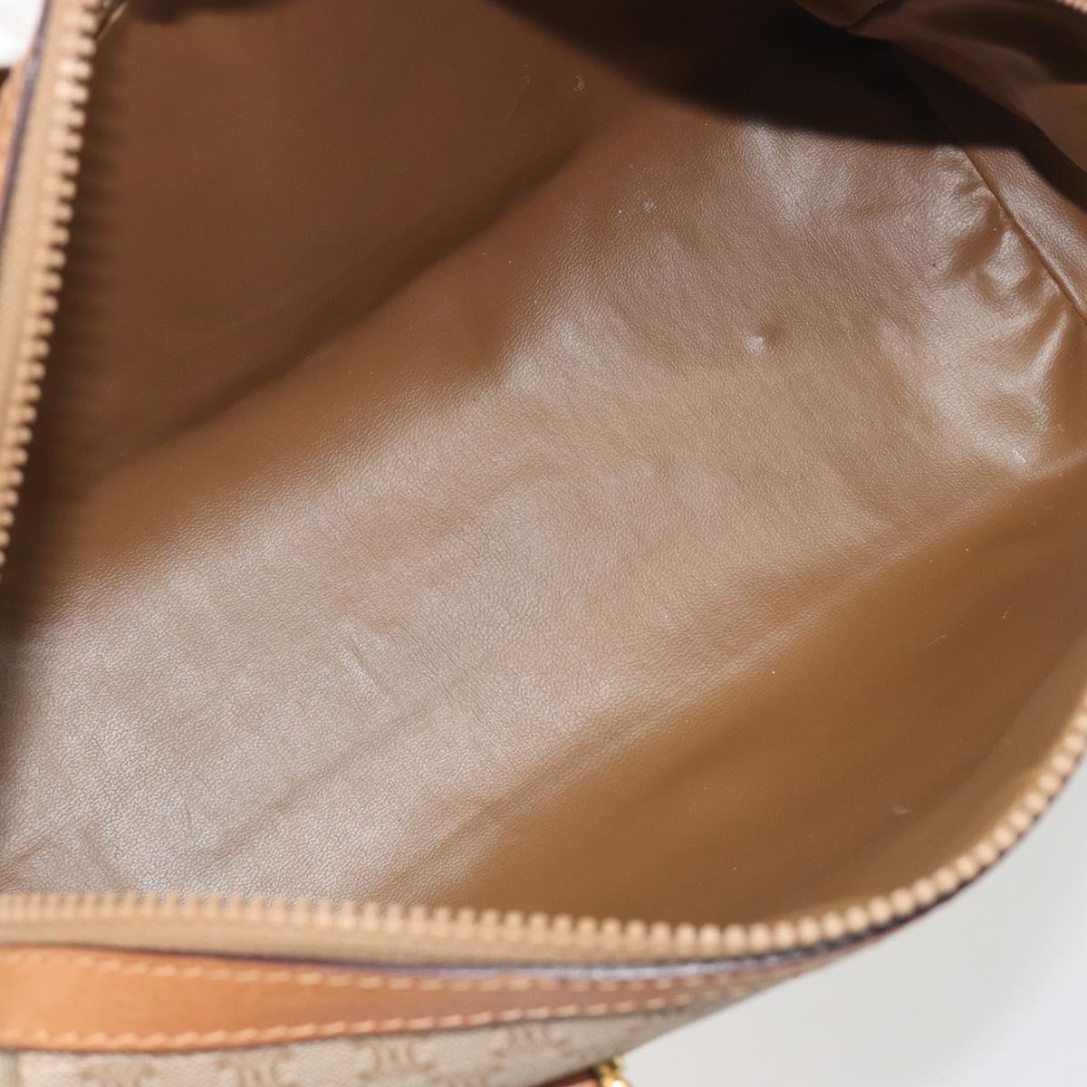 CELINE Macadam Canvas Hand Bag PVC Beige Gold Auth 196656A