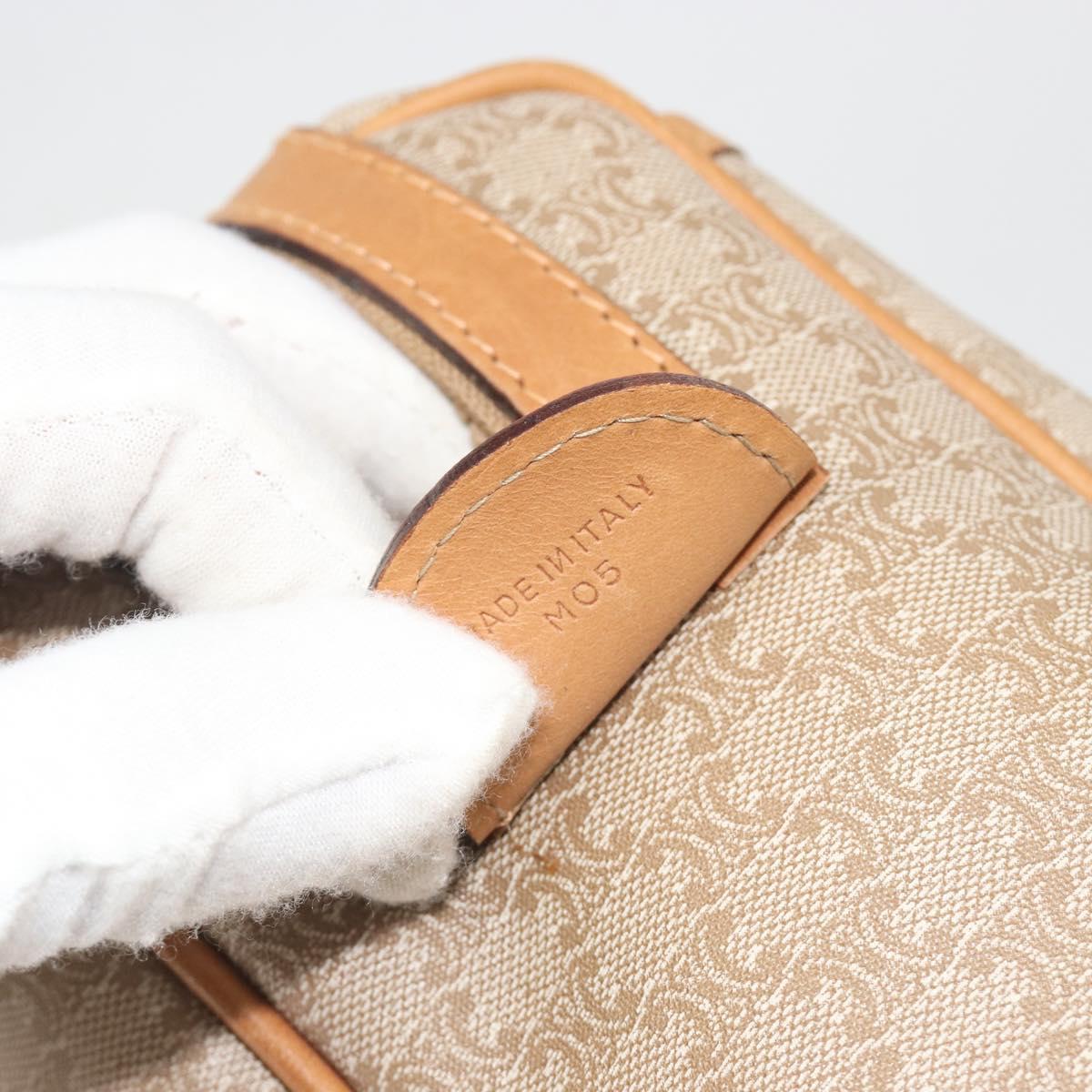 CELINE Macadam Canvas Hand Bag PVC Beige Gold Auth 196656A