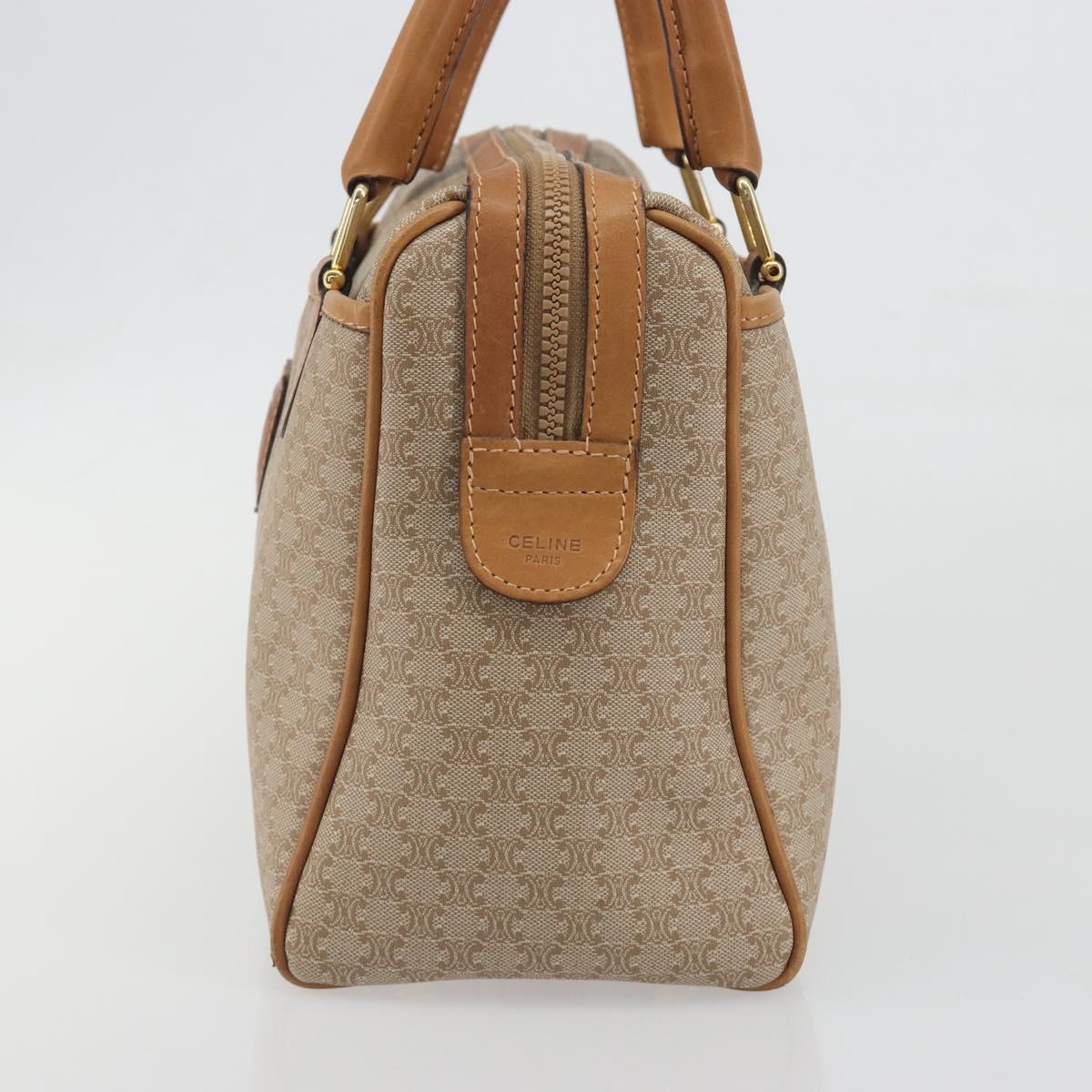 CELINE Macadam Canvas Hand Bag PVC Beige Gold Auth 196656A