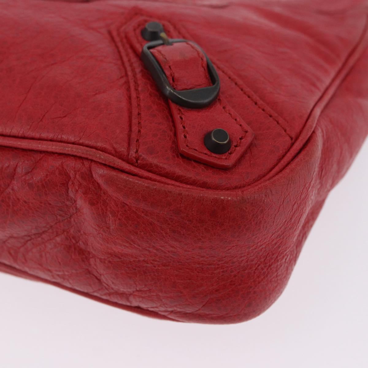 BALENCIAGA The Hip Shoulder Bag Leather Red 242803 Auth 196657A