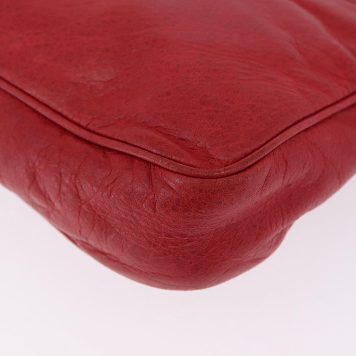 BALENCIAGA The Hip Shoulder Bag Leather Red 242803 Auth 196657A