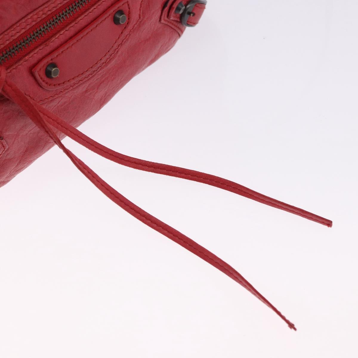 BALENCIAGA The Hip Shoulder Bag Leather Red 242803 Auth 196657A