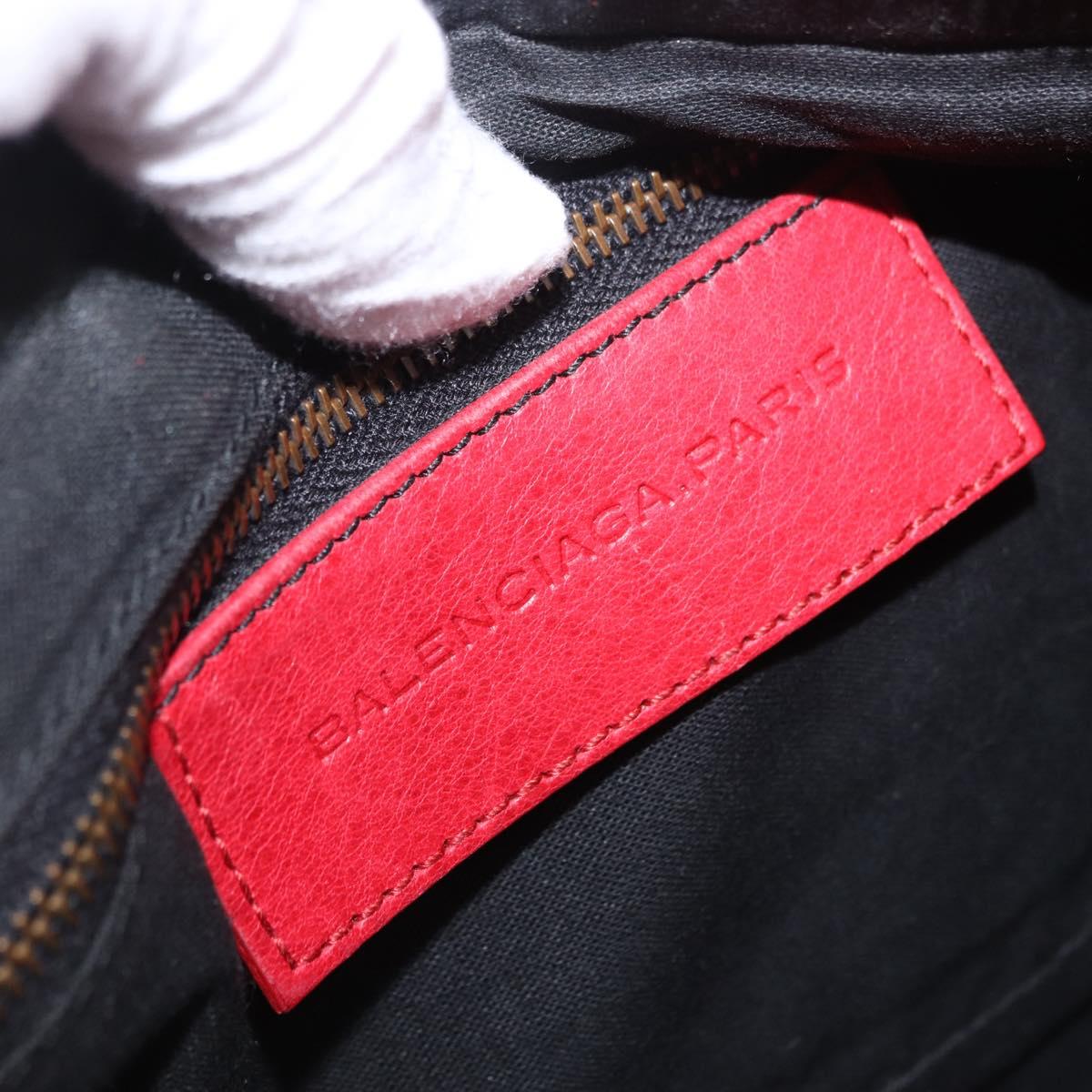 BALENCIAGA The Hip Shoulder Bag Leather Red 242803 Auth 196657A