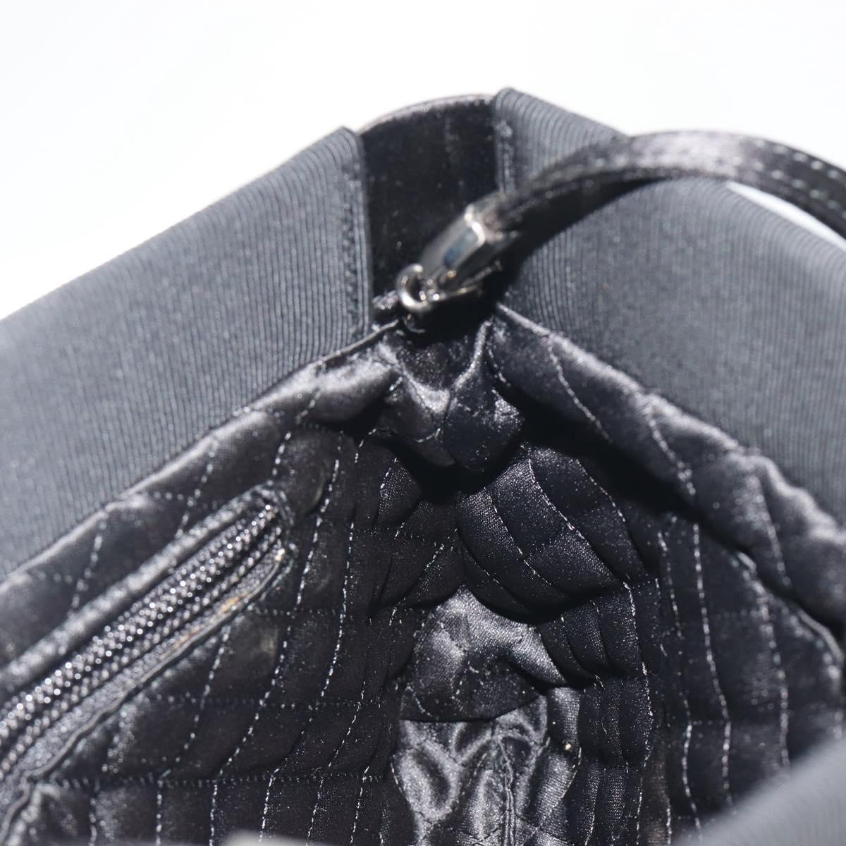 Salvatore Ferragamo Vala Shoulder Bag Satin Black Silver Auth 196662A