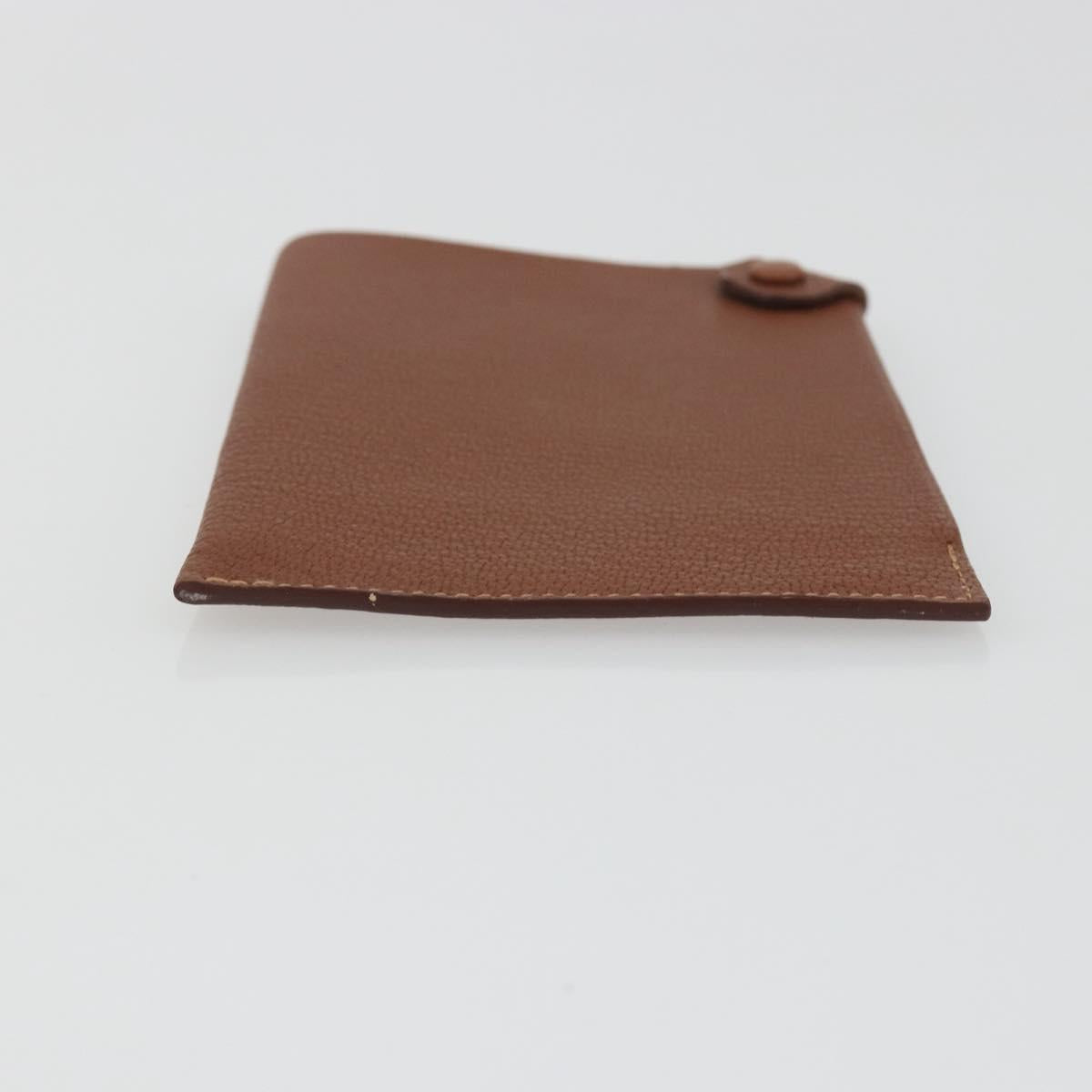HERMES Tarmac Passport Case Leather Brown Auth 196663V