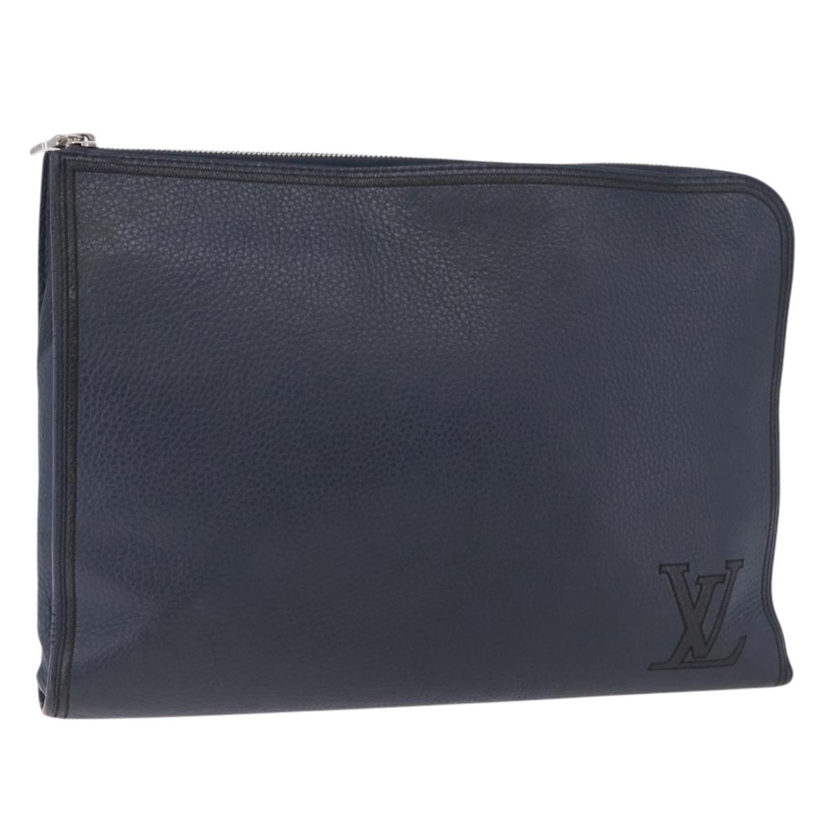 LOUIS VUITTON Pochette Jules GM Bag Taurillon Leather Navy M68235 Auth 196665A