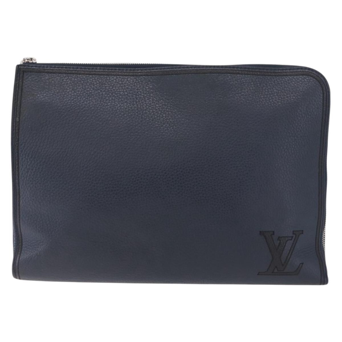 LOUIS VUITTON Pochette Jules GM Bag Taurillon Leather Navy M68235 Auth 196665A