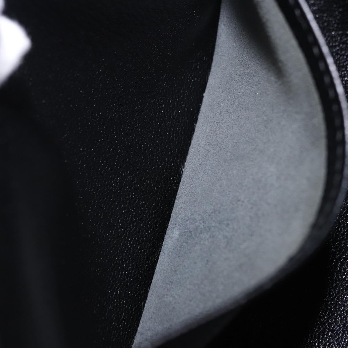HERMES Berlango Shoulder Bag Leather Black Silver Auth 196666V