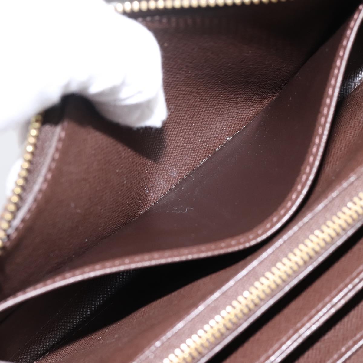LOUIS VUITTON Damier Ebene Zippy Wallet Long Wallet N41661 LV Auth 196670