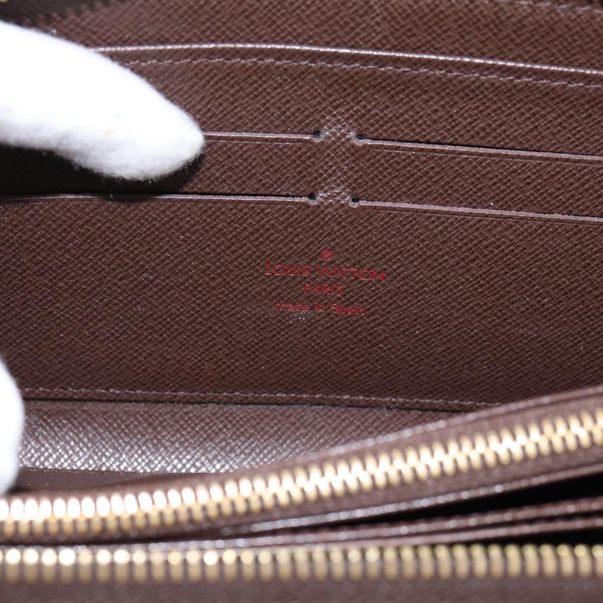 LOUIS VUITTON Damier Ebene Zippy Wallet Long Wallet N41661 LV Auth 196670