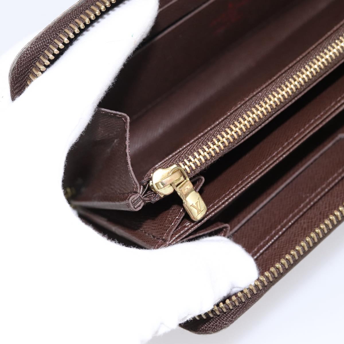 LOUIS VUITTON Damier Ebene Zippy Wallet Long Wallet N41661 LV Auth 196670
