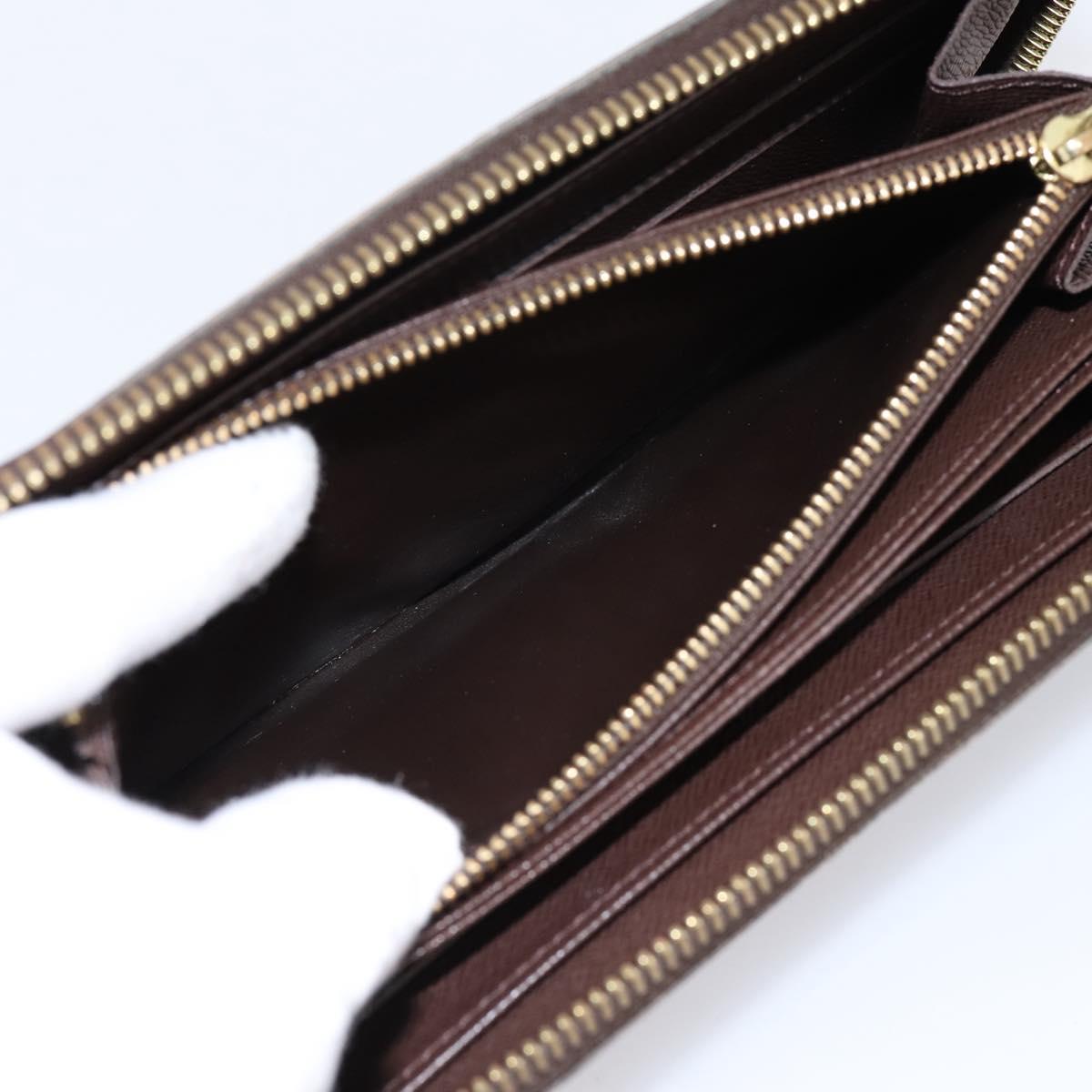 LOUIS VUITTON Damier Ebene Zippy Wallet Long Wallet N41661 LV Auth 196670