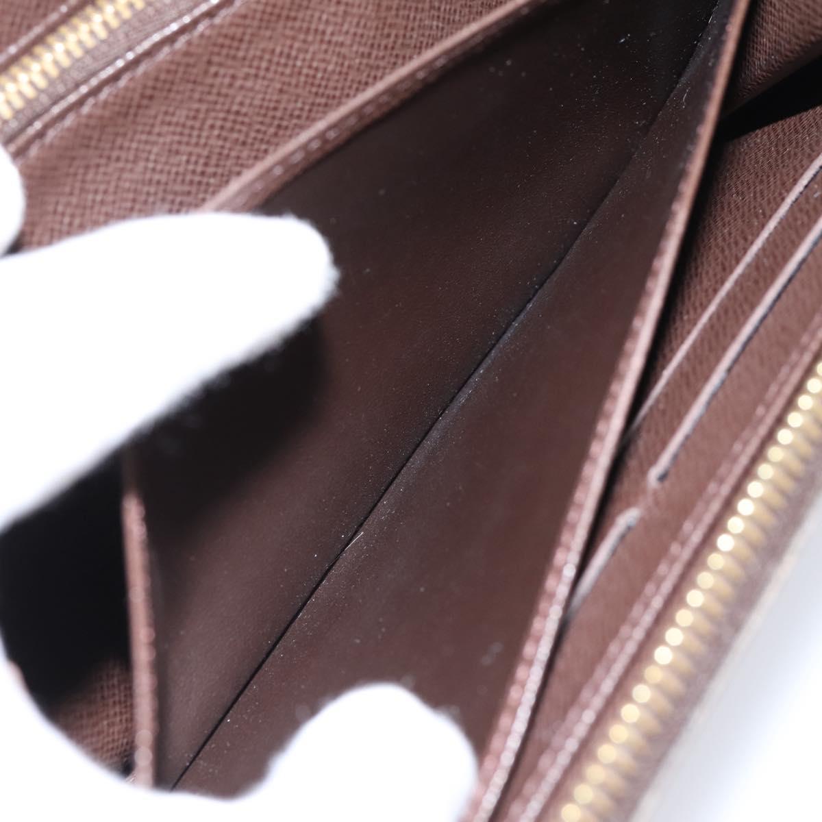 LOUIS VUITTON Damier Ebene Zippy Wallet Long Wallet N41661 LV Auth 196670