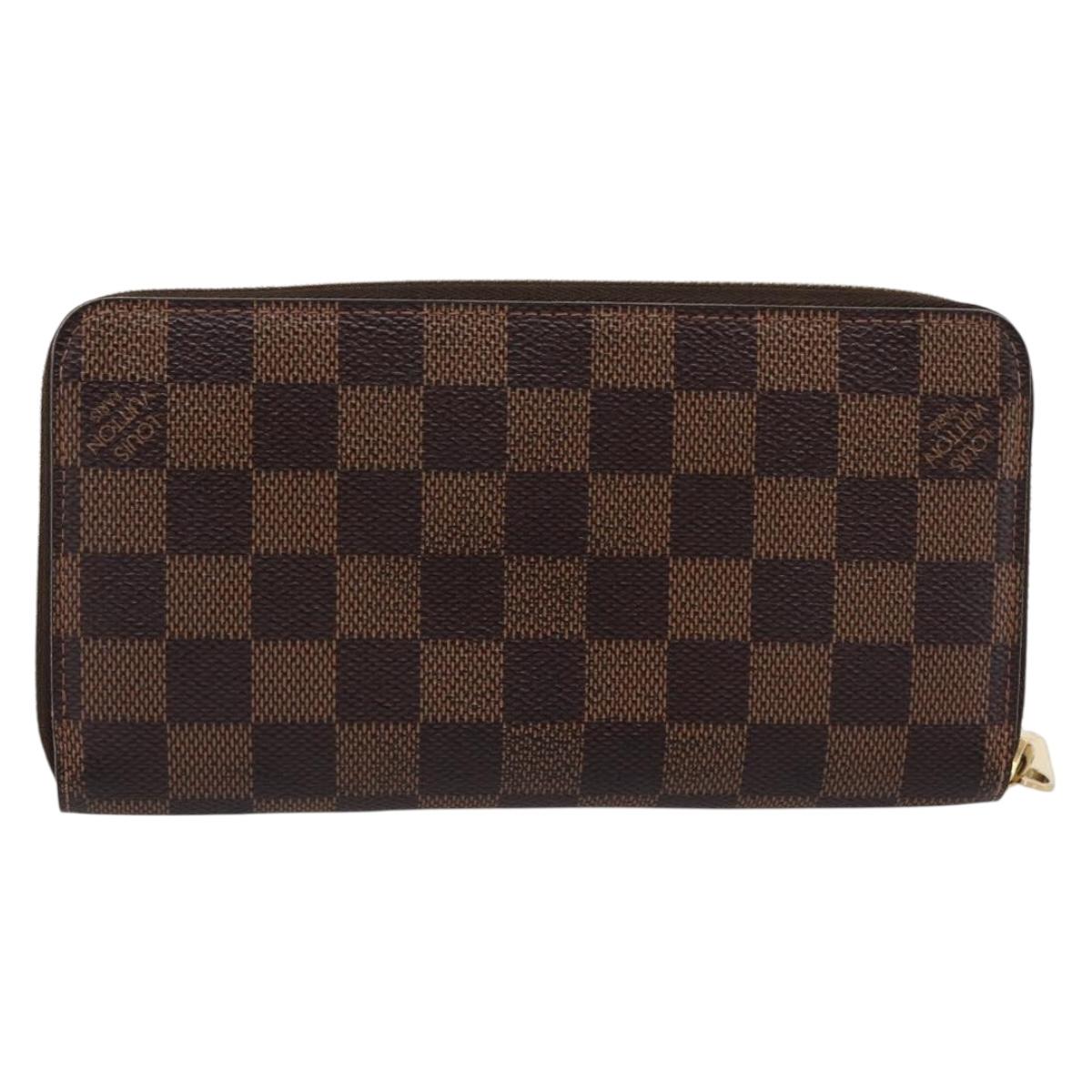 LOUIS VUITTON Damier Ebene Zippy Wallet Long Wallet N41661 LV Auth 196670