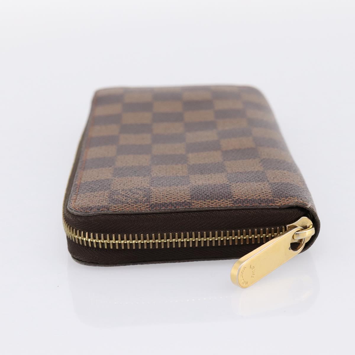 LOUIS VUITTON Damier Ebene Zippy Wallet Long Wallet N41661 LV Auth 196670