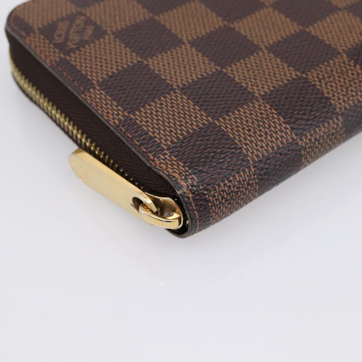 LOUIS VUITTON Damier Ebene Zippy Wallet Long Wallet N41661 LV Auth 196670