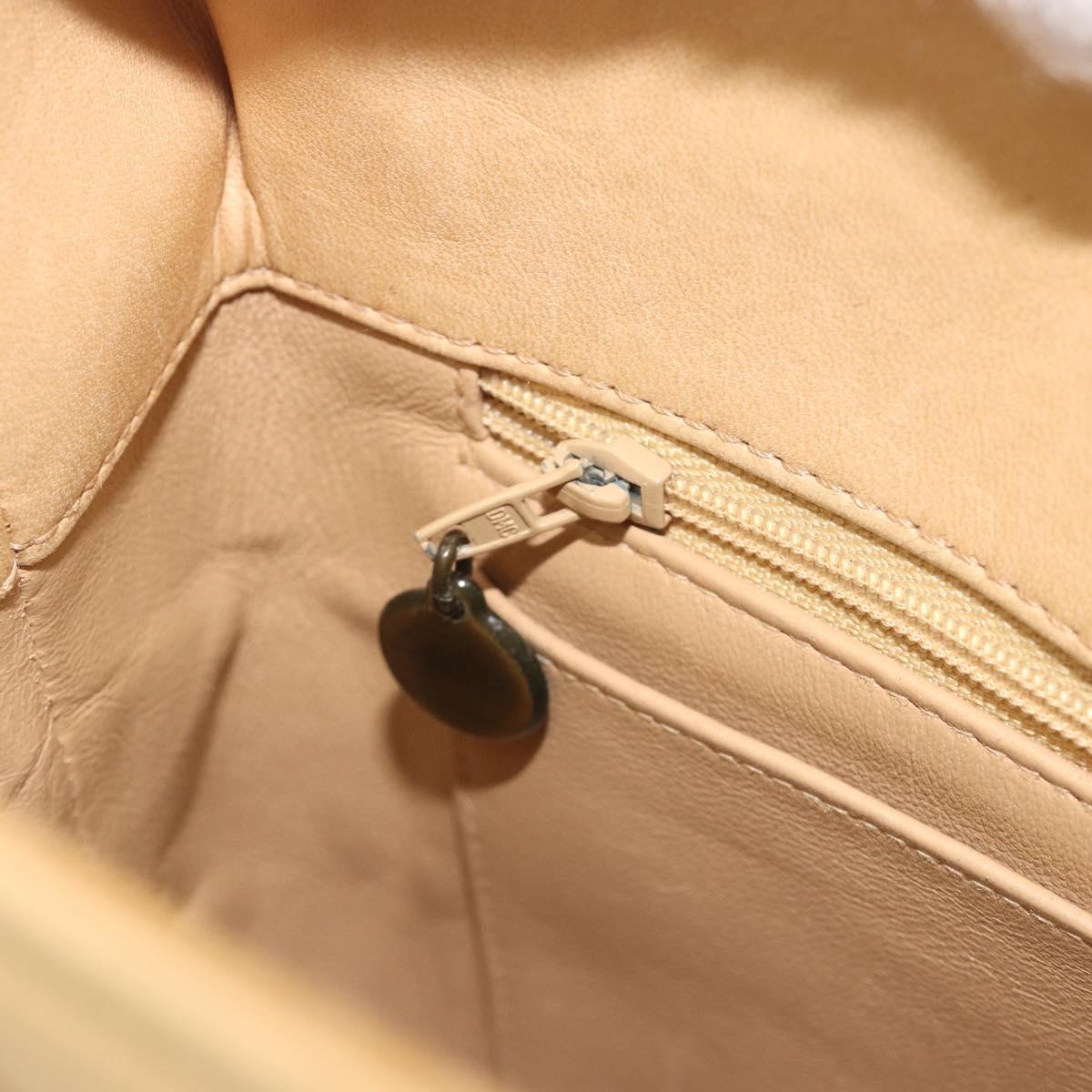 CHANEL Matelasse Chain Shoulder Bag Lamb Skin Beige CC Auth 196671A
