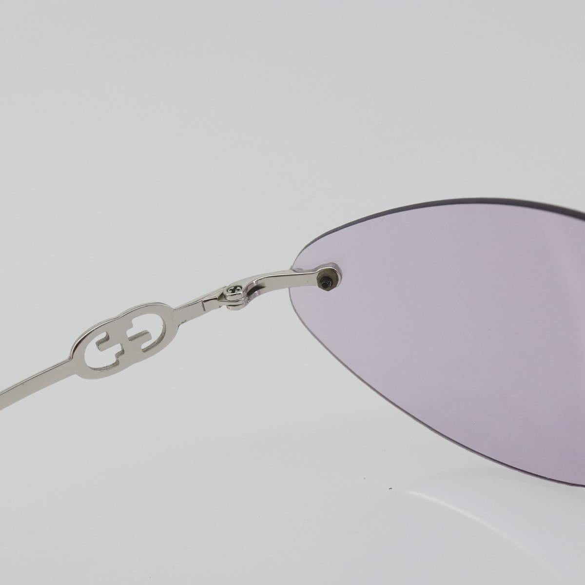 GUCCI Sunglasses Metal Purple Silver Auth 196672M