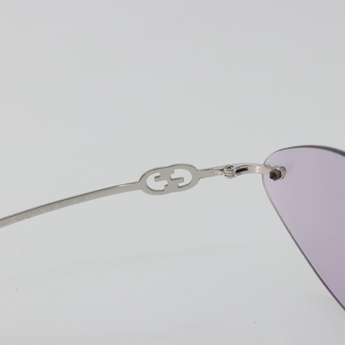 GUCCI Sunglasses Metal Purple Silver Auth 196672M