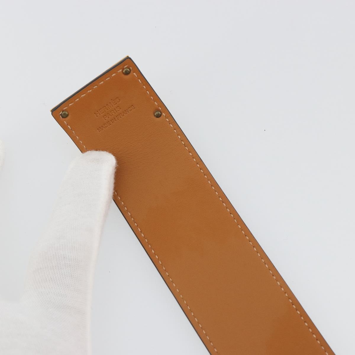 HERMES Kelly Dog Bracelet Leather Black Gold Auth 196673V