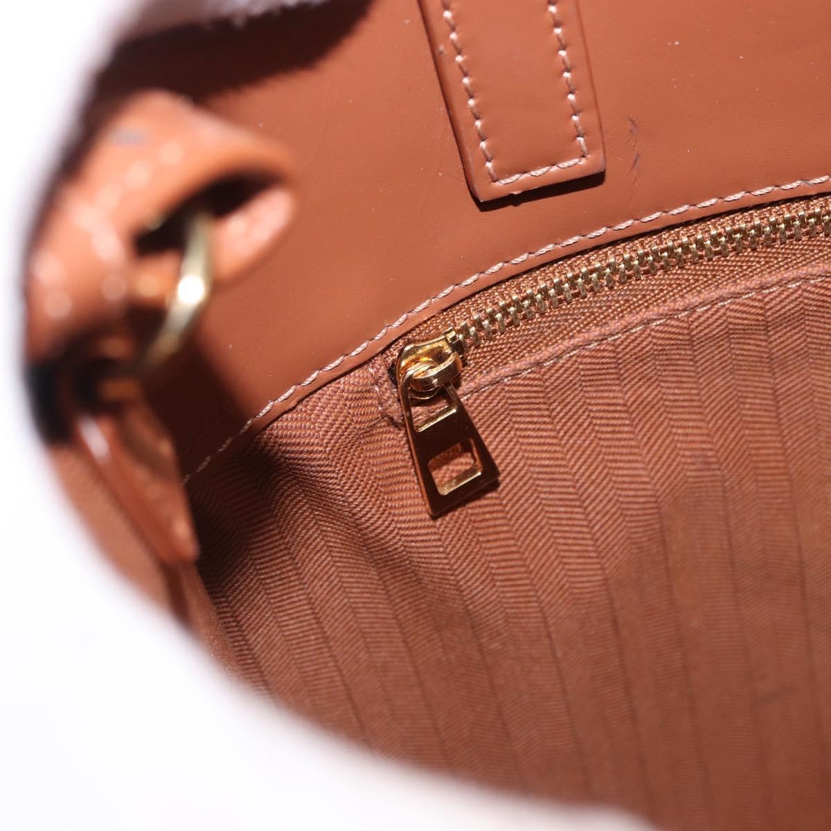 LOEWE Standard A4 Hand Bag Leather 2way Brown Gold Auth 196677A