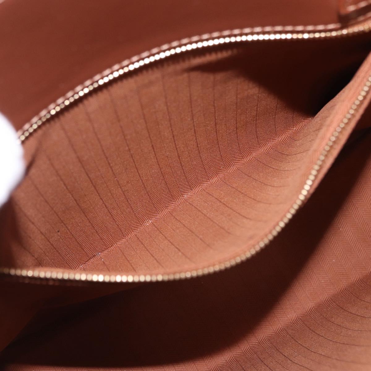 LOEWE Standard A4 Hand Bag Leather 2way Brown Gold Auth 196677A