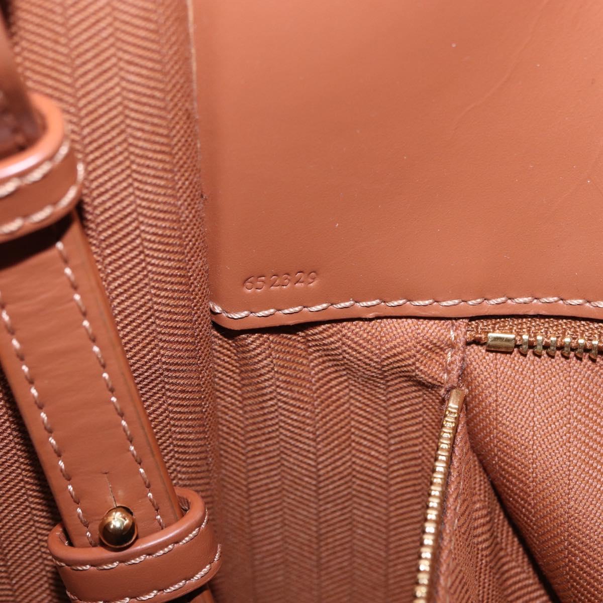LOEWE Standard A4 Hand Bag Leather 2way Brown Gold Auth 196677A