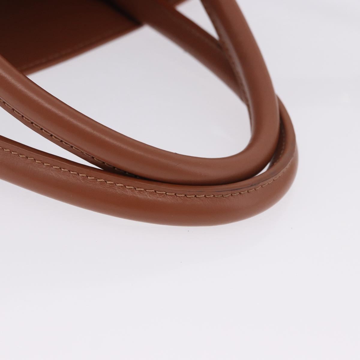 LOEWE Standard A4 Hand Bag Leather 2way Brown Gold Auth 196677A