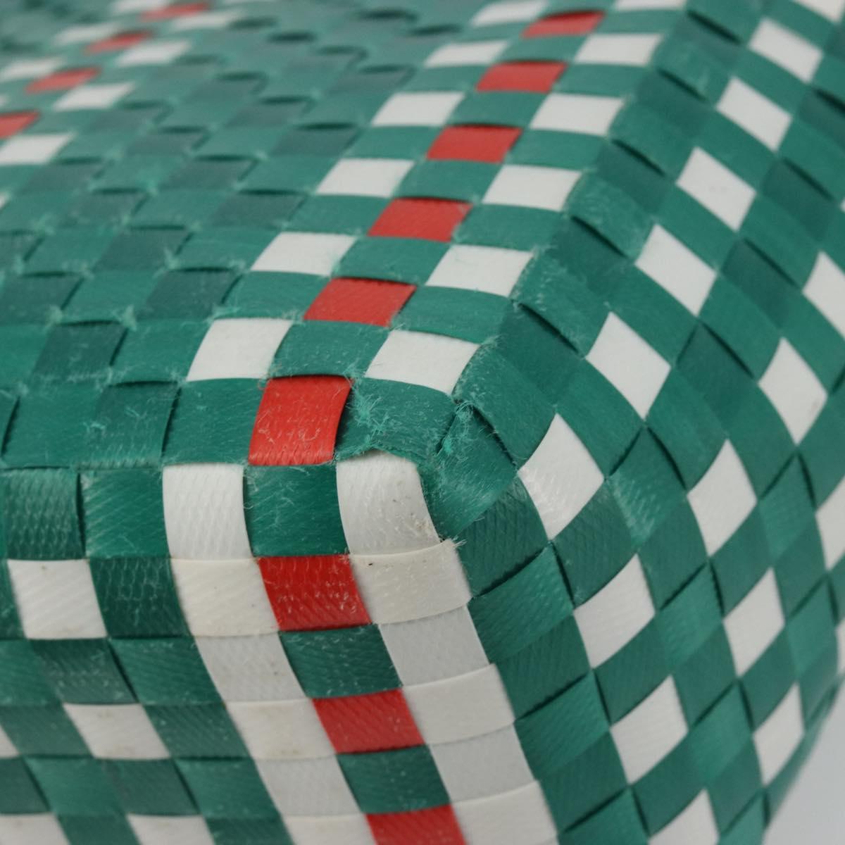 MARNI Basket Bag Vinyl Green Silver Auth 196678A