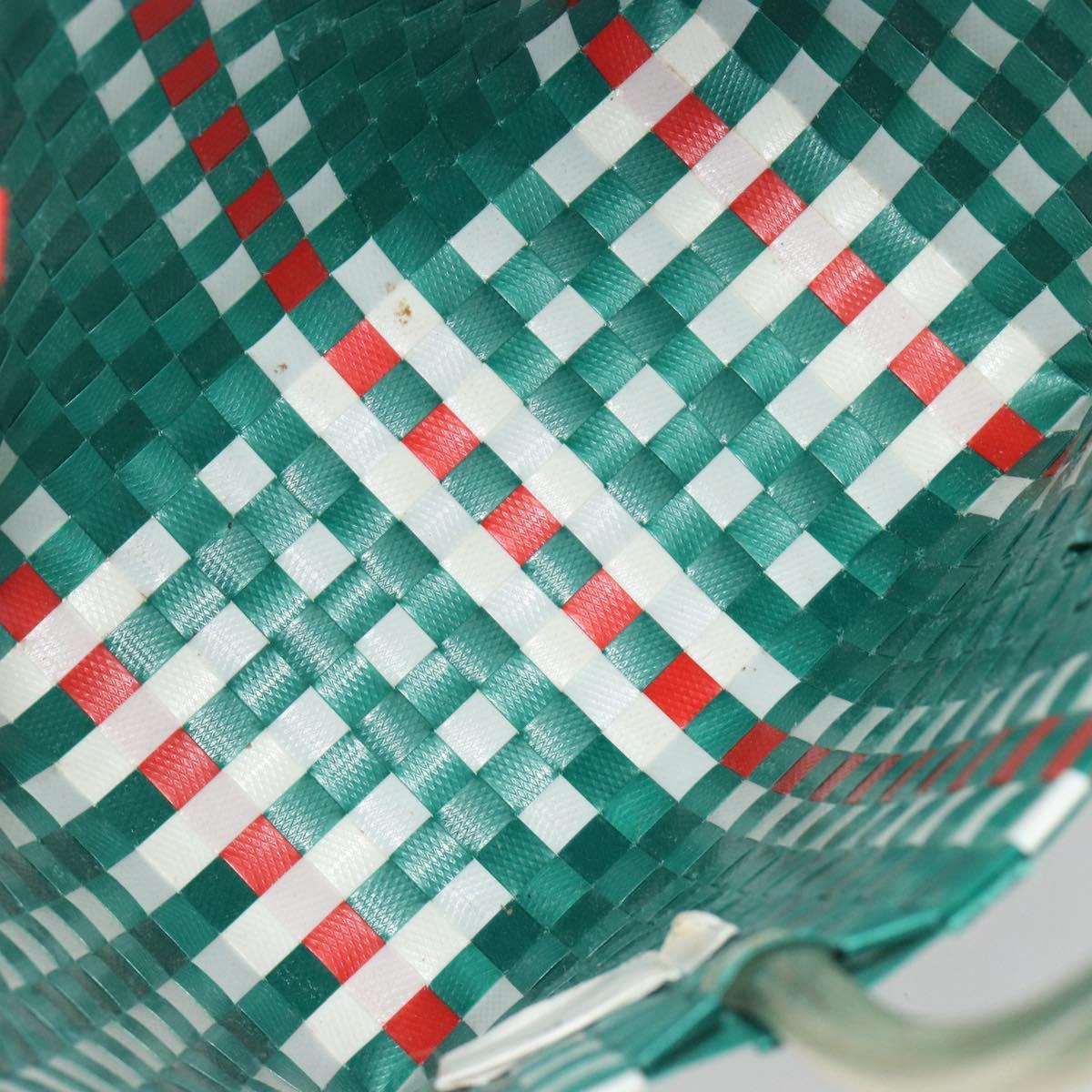 MARNI Basket Bag Vinyl Green Silver Auth 196678A