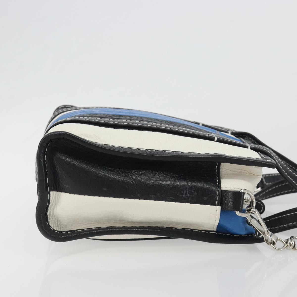 BALENCIAGA Bazaar Shopper XXS Bag Leather 2way Black Silver 513988 Auth 196682A