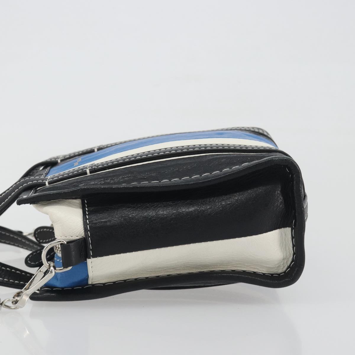 BALENCIAGA Bazaar Shopper XXS Bag Leather 2way Black Silver 513988 Auth 196682A