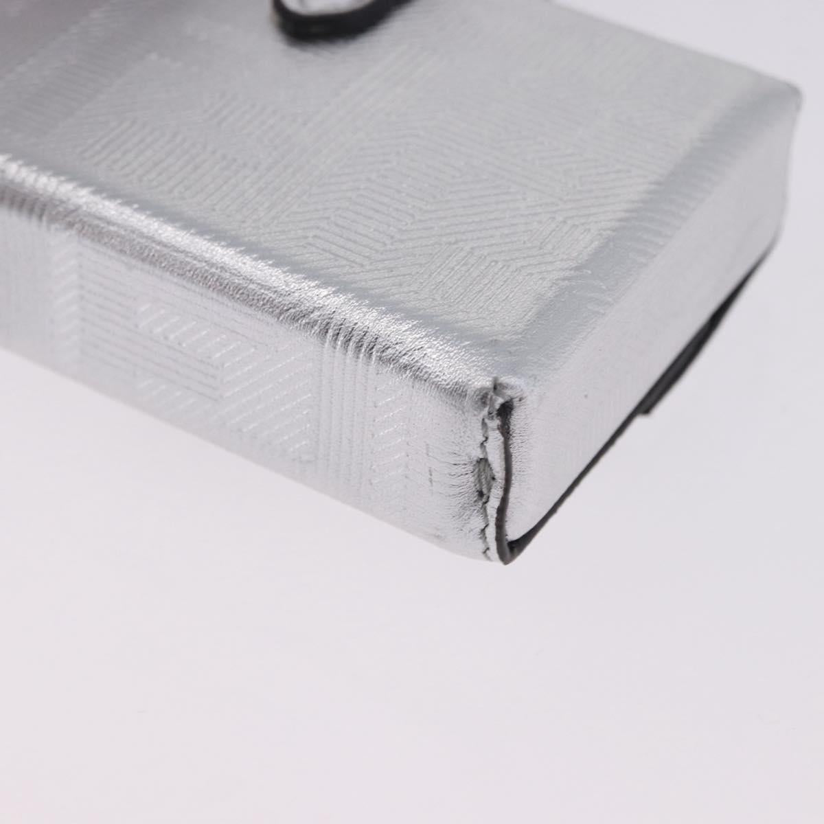 FENDI Nano Mamma Baguette Charm Leather Silver Auth 196684M