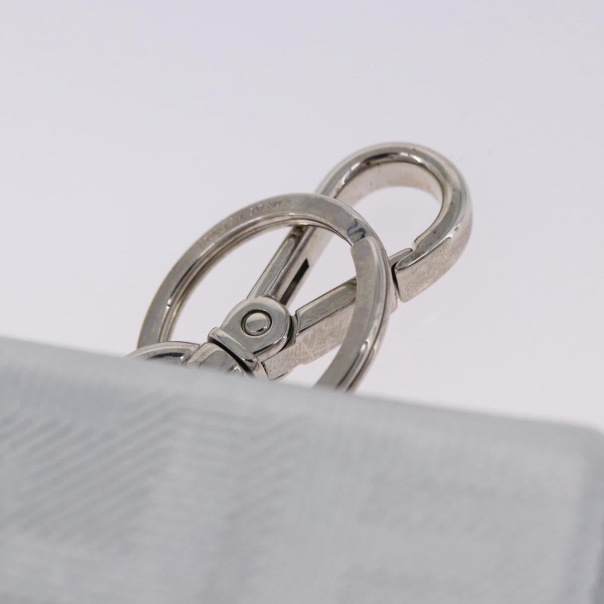 FENDI Nano Mamma Baguette Charm Leather Silver Auth 196684M