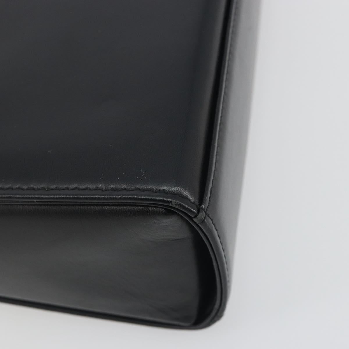 GIVENCHY Hand Bag Leather 2way Black Gold Auth 196688A
