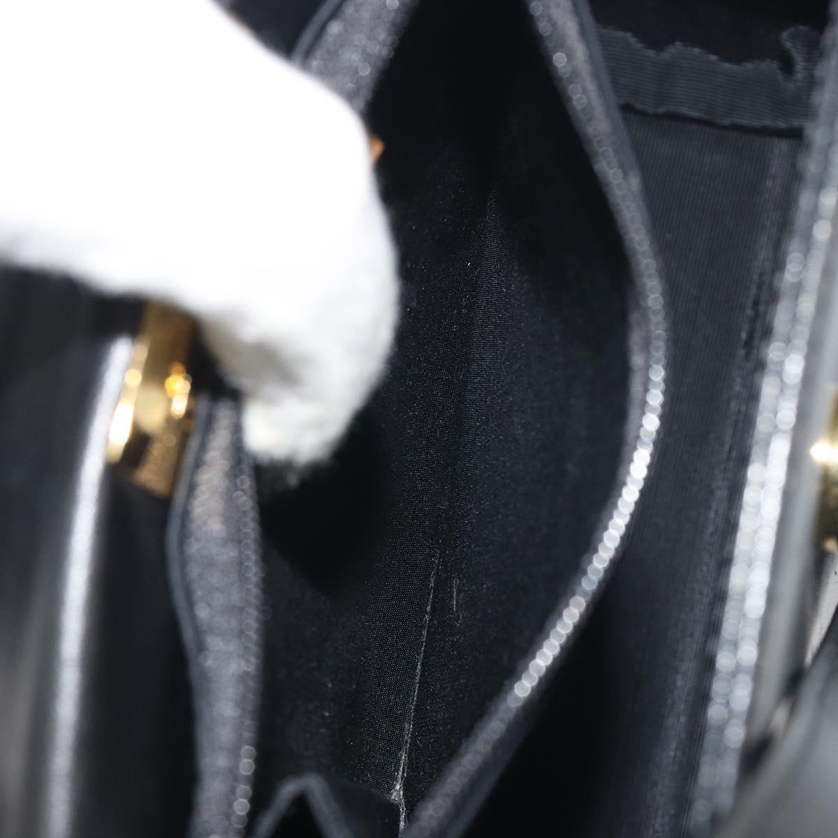 GIVENCHY Hand Bag Leather 2way Black Gold Auth 196688A