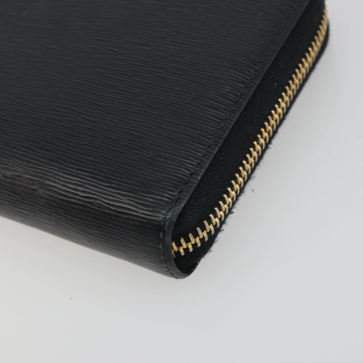 PRADA Long Wallet Leather Black Gold Auth 196690A