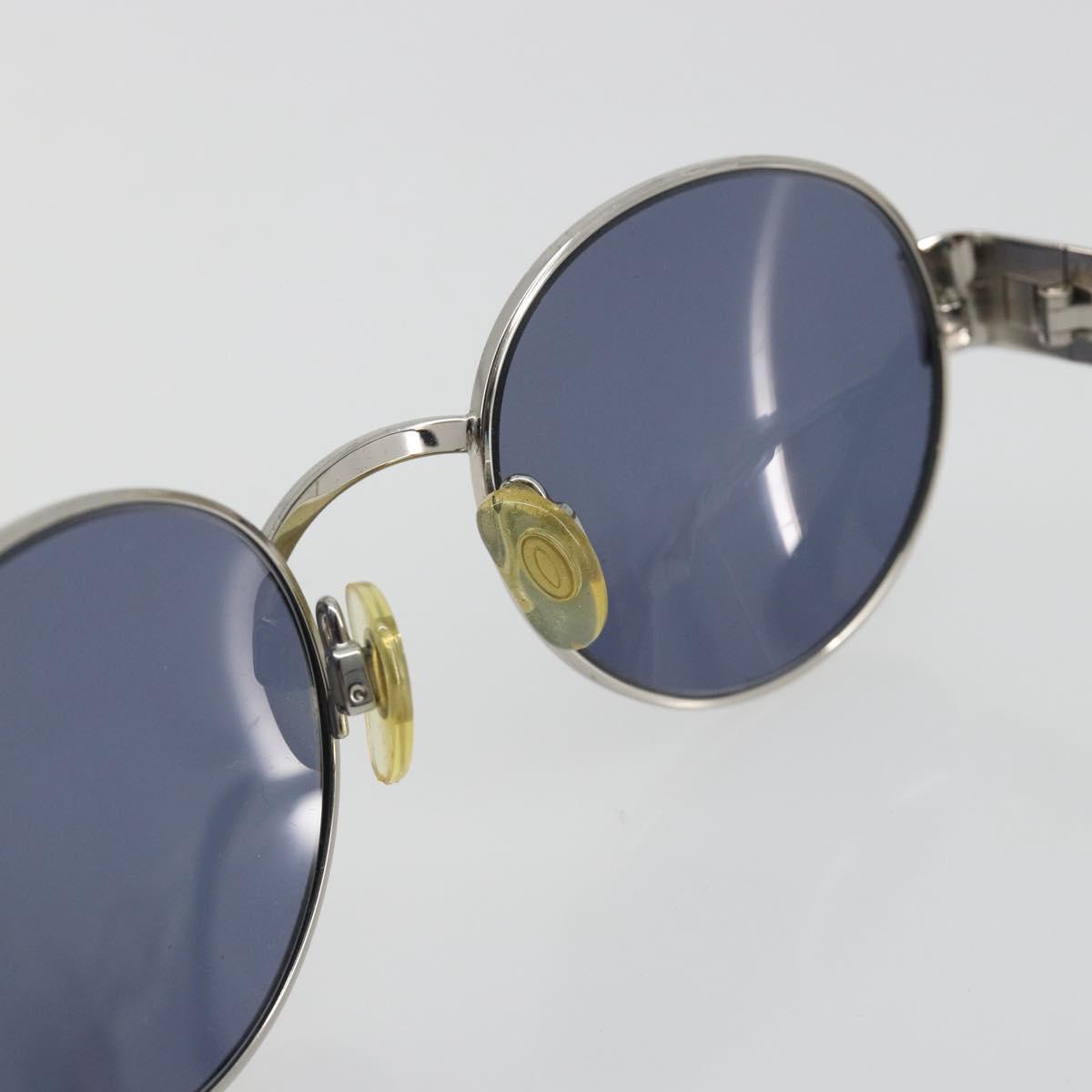 CHANEL Sunglasses Metal Silver CC Auth 196693V