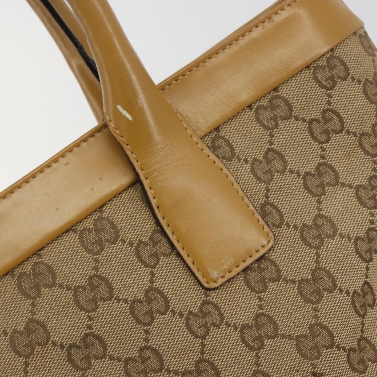 GUCCI GG Canvas Tote Bag Beige 002 1119 Auth 196694