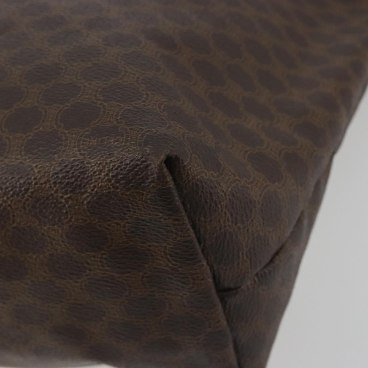 CELINE Macadam Canvas Shoulder Bag PVC Leather Brown Gold Auth 196695A